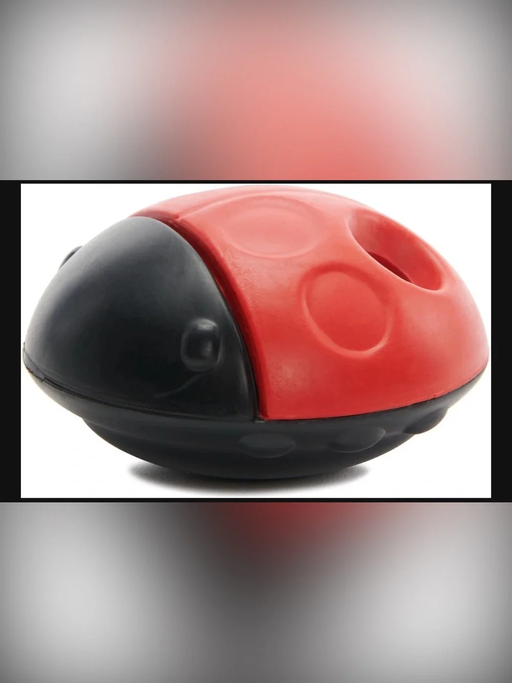 Bark Super Chewer Iron Ladybug Red and Black Treat Toy